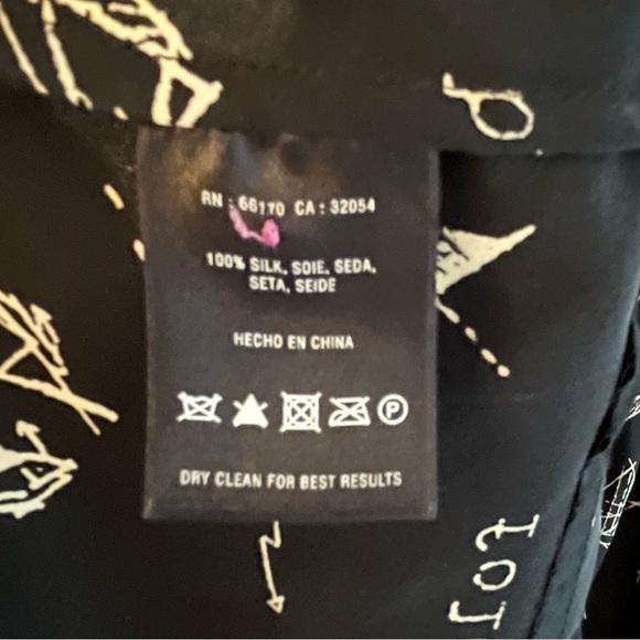 Anthropologie Moulinette Soeurs Many Folds 100% Silk Dress 2 Origami Black Ivory - Picture 12 of 12